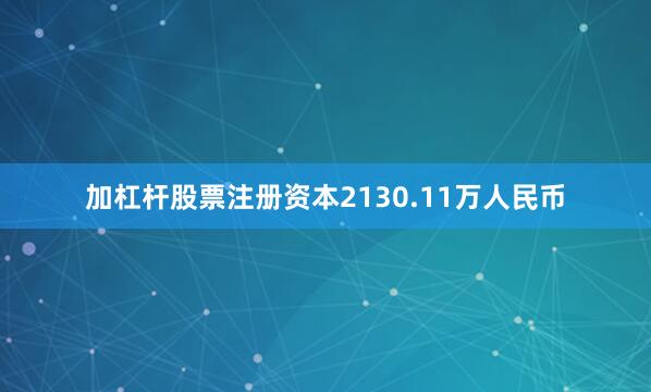 加杠杆股票注册资本2130.11万人民币